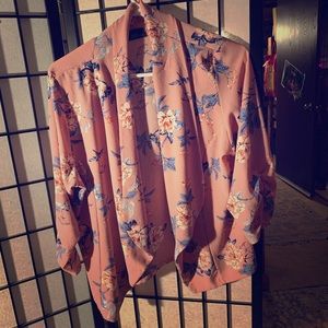 Pink and floral short blazer
